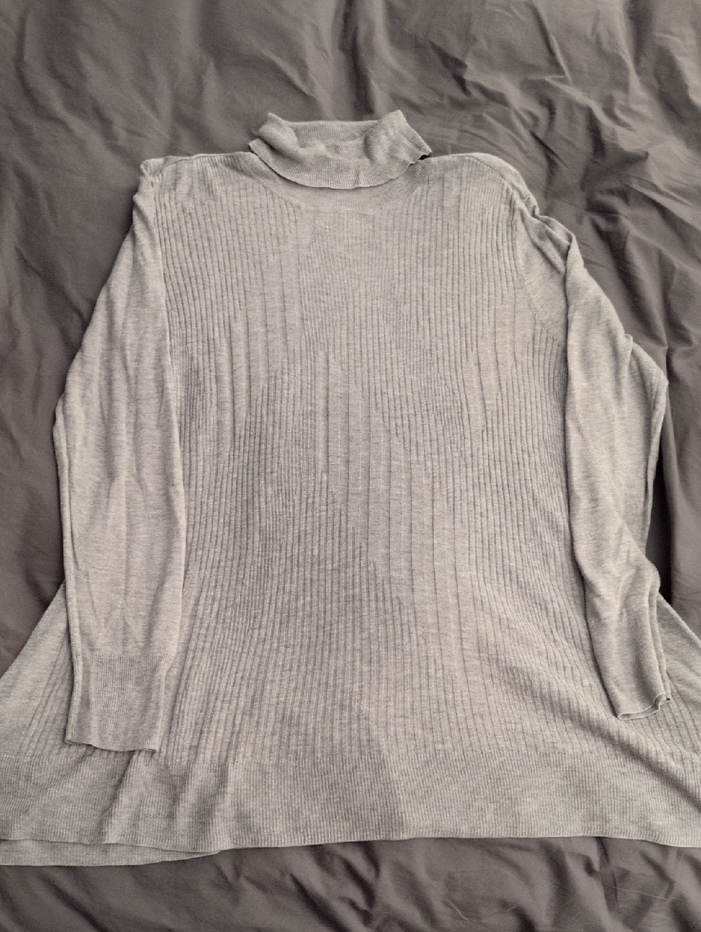 Light Gray Ribbed Turtleneck Sweaterdress Size Large